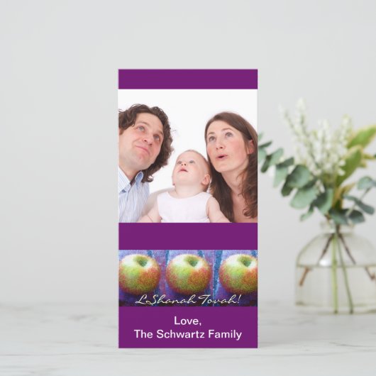 De Kaart van de Foto van drie Apple Rosh Hashanah (Staand voorkant)