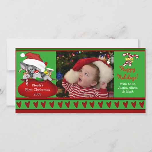 De Kaart van de Foto van Eerste Kerstmis van de (Voorkant)