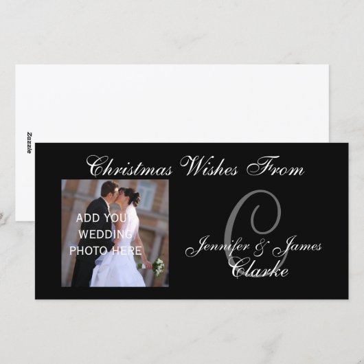 De Kaart van de Foto van het Monogram van Eerste (Voorkant / Achterkant)