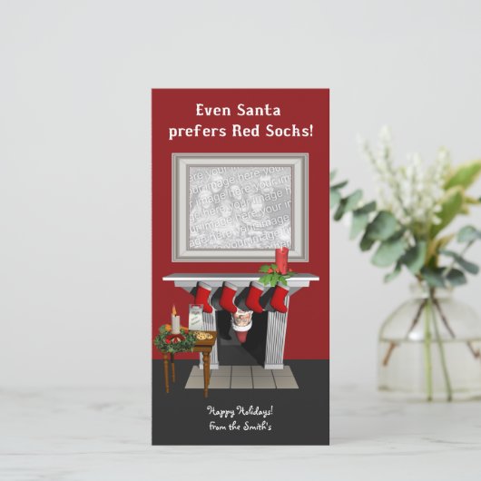 De Kaart van de Foto van Kerstmis van Boston (Staand voorkant)