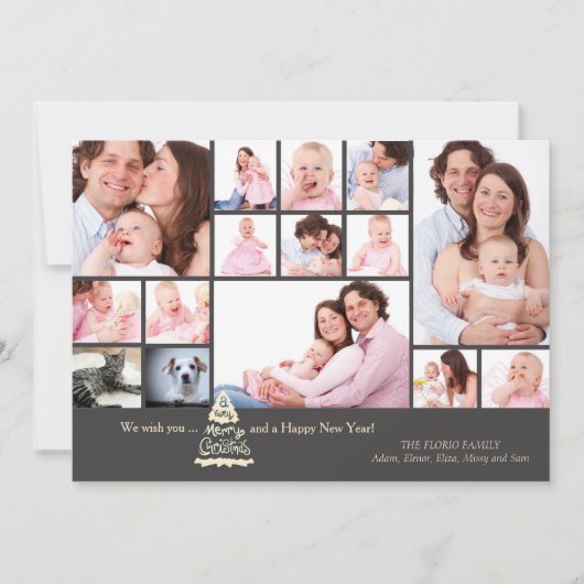 De Kaart van de Foto van Kerstmis van de Collage (Voorkant)