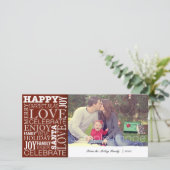 De Kaart van de Foto van Kerstmis van de familie (Staand voorkant)