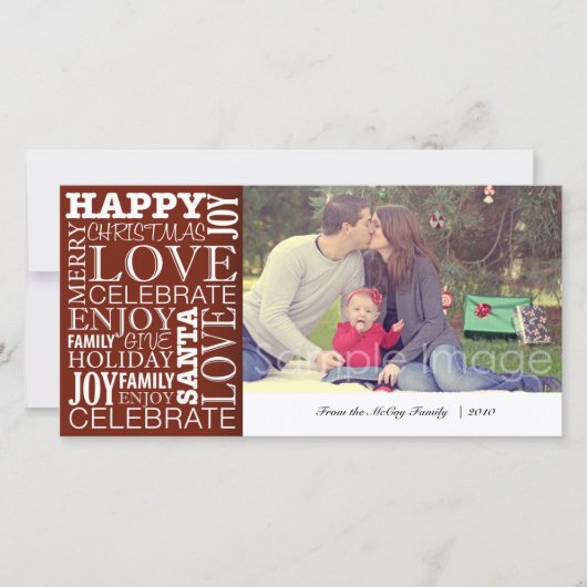 De Kaart van de Foto van Kerstmis van de familie (Voorkant)
