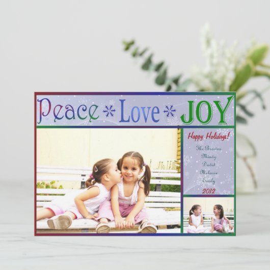 De Kaart van de Foto van Kerstmis van de Vreugde (Staand voorkant)