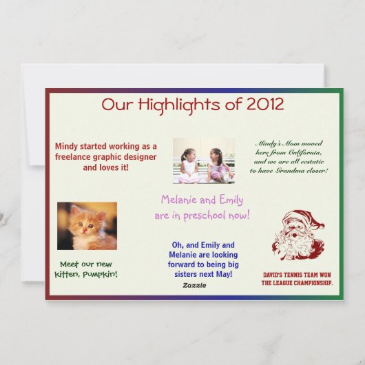 De Kaart van de Foto van Kerstmis van de Vreugde (Achterkant)