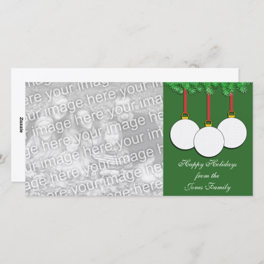 De Kaart van de Foto van Kerstmis van het golf (Voorkant / Achterkant)