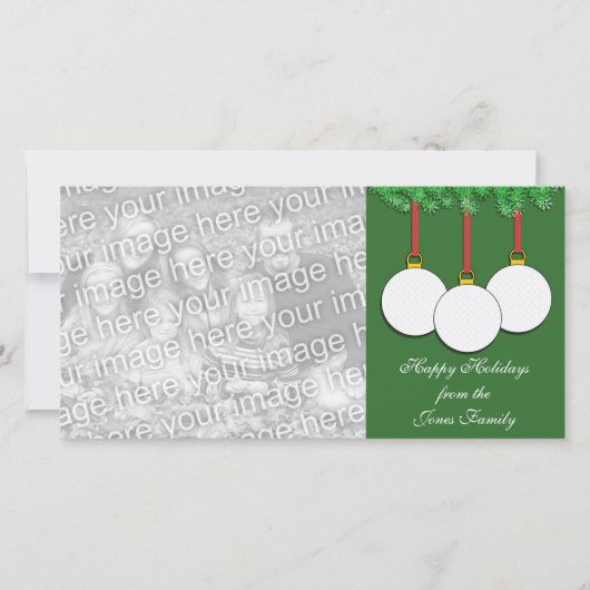 De Kaart van de Foto van Kerstmis van het golf (Voorkant)