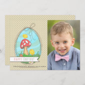 De Kaart van de Foto van twee Kuikens van Pasen (Voorkant / Achterkant)