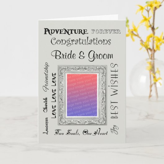 De Kaart van de Gelukwensen van het Huwelijk van (Gele Bloem)