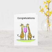 De Kaart van de Giraffe van gelukwensen (Gele Bloem)