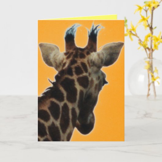 de kaart van de girafverjaardag (Gele Bloem)