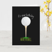 de kaart van de golfbalverjaardag voor golfspeler (Gele Bloem)