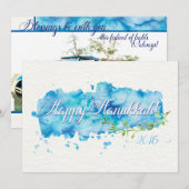 De Kaart van de Groet van de Foto van de Chanoeka (Voorkant / Achterkant)