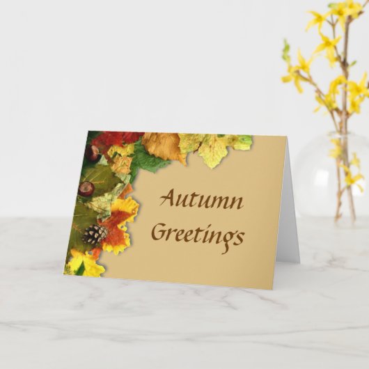 De Kaart van de groeten van de herfst Leaves (Gele Bloem)