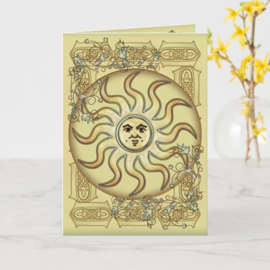 De Kaart van de Groeten van het Symbool van de zon (Gele Bloem)