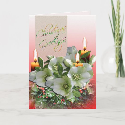 De Kaart van de Groeten van Kerstmis - Hellebores (Voorkant)