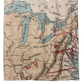 De kaart van de Grote Meren van Noord-Amerika Douchegordijn (Voorkant)