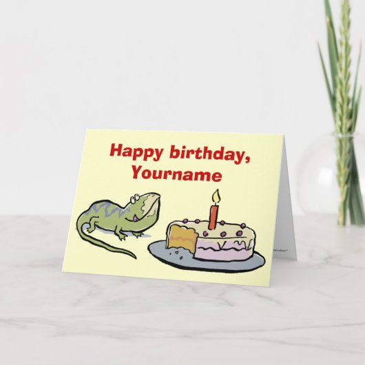de kaart van de hagedisverjaardag (Voorkant)