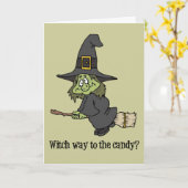 De kaart van de Heks van Halloween (Gele Bloem)