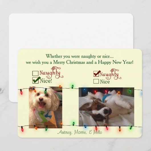 De Kaart van de Hond van Kerstmis van de douane (Voorkant / Achterkant)