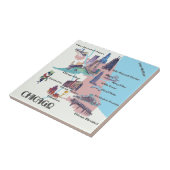 De kaart van de Hoogtepunten van Chicago Georgië Tegeltje (Zijkant)