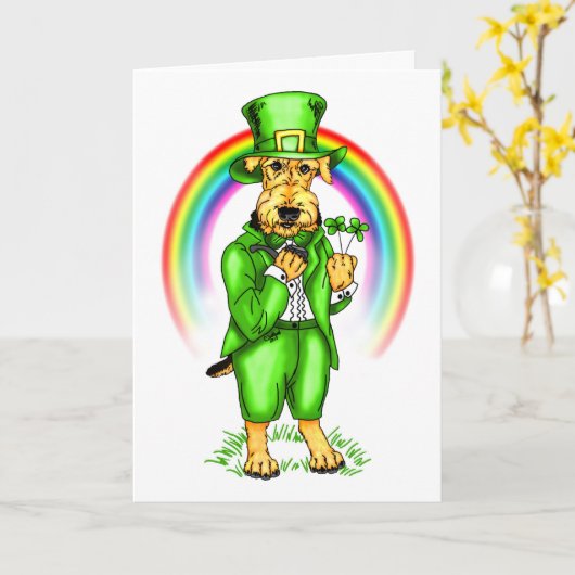 De Kaart van de Kabouter van de Dag van Airedale (Gele Bloem)