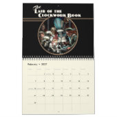 De kaart van de kalender van het klokwerkboek (Feb 2027)