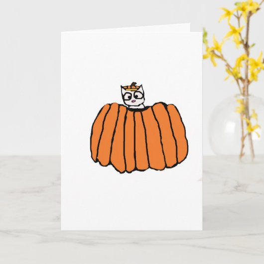 De Kaart van de Kat van Halloween (Gele Bloem)