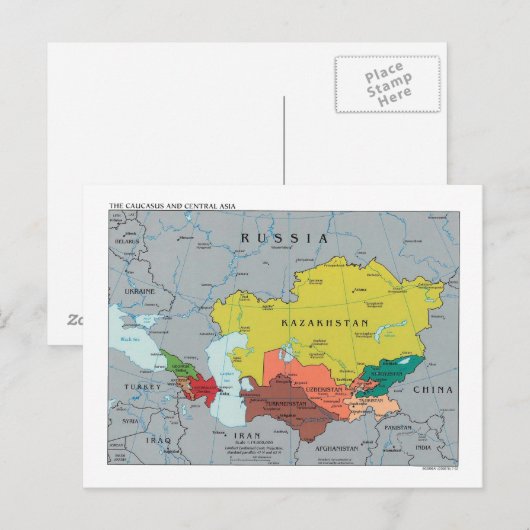 De kaart van de Kaukasus en van centraal Azië (Voorkant / Achterkant)