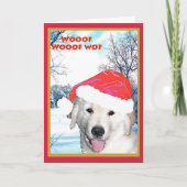 De Kaart van de kerst, Funny Golden Retriever (Voorkant)