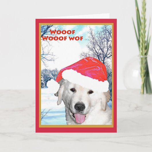 De Kaart van de kerst, Funny Golden Retriever (Voorkant)
