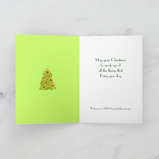 De Kaart van de Kerstboom van de zonnebloem (Binnen)