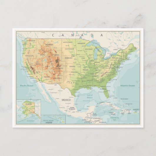 De Kaart van de Kleur van de Retro van de Wereld (Voorkant)