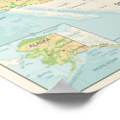 De Kaart van de Kleur van de Retro van de Wereld Poster (Hoek)