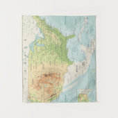 De Kaart van de Kleur van de Retro van de Wereld Wandkleed (Voorkant)