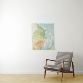 De Kaart van de Kleur van de Retro van de Wereld Wandkleed (In situ)