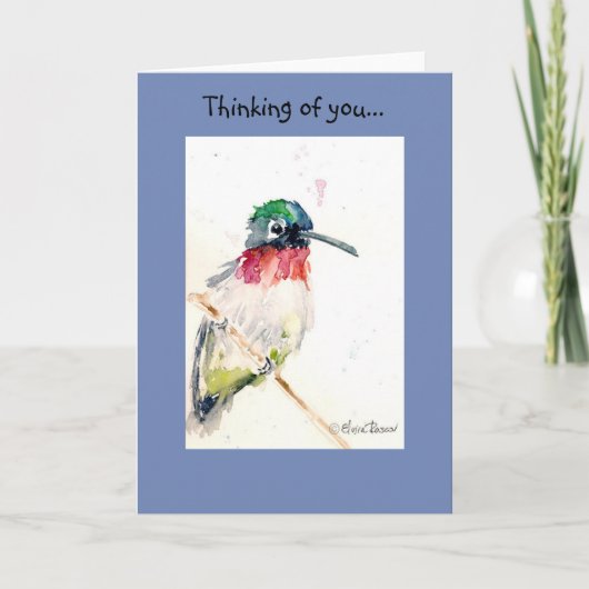 De Kaart van de Kolibrie van de waterverf (Voorkant)