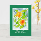 De Kaart van de Kop Marigolds Good Luck: Welsh Gre (Gele Bloem)