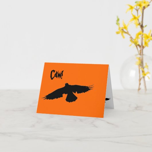 De Kaart van de Kraai van Halloween (Gele Bloem)