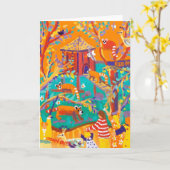 De Kaart van de kunst: Het ontspannen Rode Panda's (Gele Bloem)