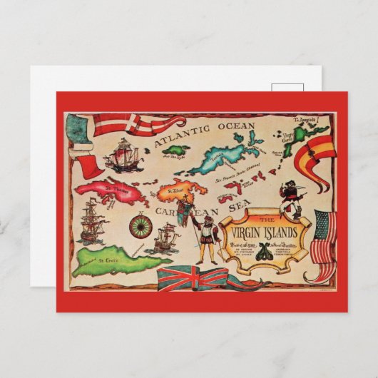 De kaart van de Maagdeneilanden (Voorkant / Achterkant)