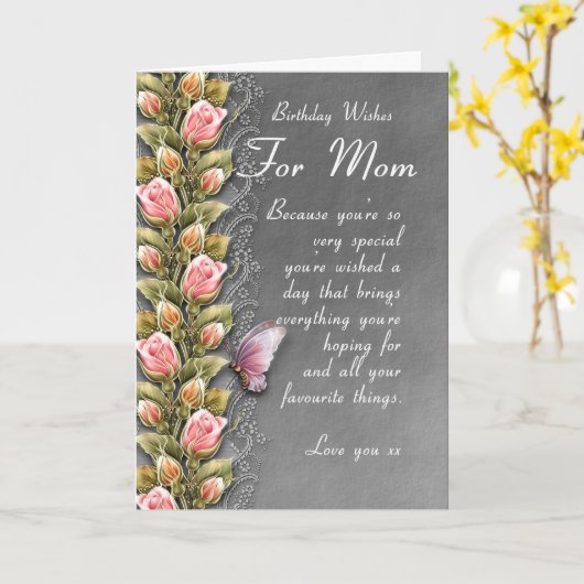 de kaart van de mammaverjaardag - verjaardagskaart (Gele Bloem)