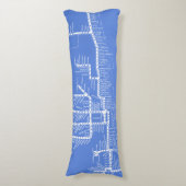 De kaart van de metro van Chicago met Treinhaltes  Lichaamskussen (Voorkant Verticaal)