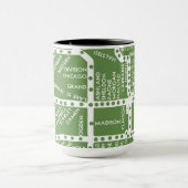 De kaart van de metro van Chicago met Treinhaltes  Mok (Midden)