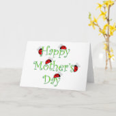 De Kaart van de moederdag met Lieveheersbeestjes (Gele Bloem)