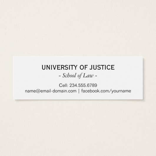 De Kaart van de Naam van de Student van de School (Achterkant)