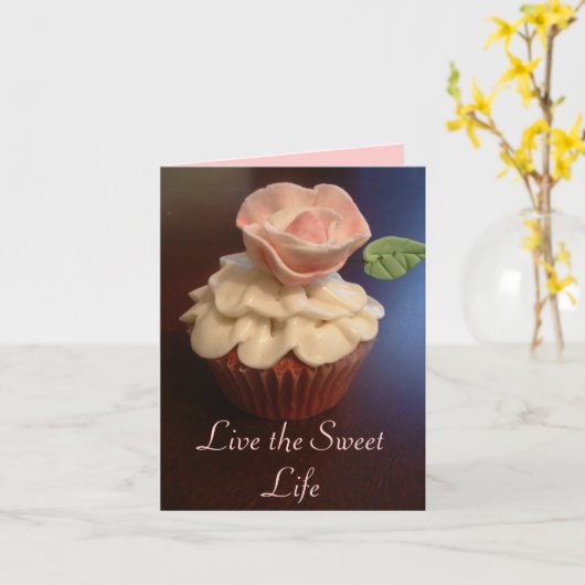 De Kaart van de Nota van Cupcake (Gele Bloem)