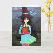 De Kaart van de Nota van de Kaart van Halloween (Gele Bloem)