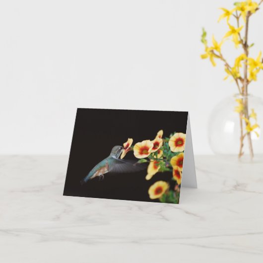 De Kaart van de Nota van de kolibrie (spatie) (Gele Bloem)