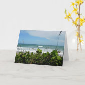 De Kaart van de Nota van de Scène van het strand - (Gele Bloem)